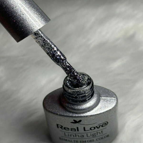 Esmalte em Gel Real Love Glitter Prata 005 - Imagem 2
