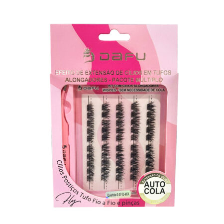 Kit Cilios Tufo Fio a Fio Querida 0.07D Mix e Pinça Volume Russo