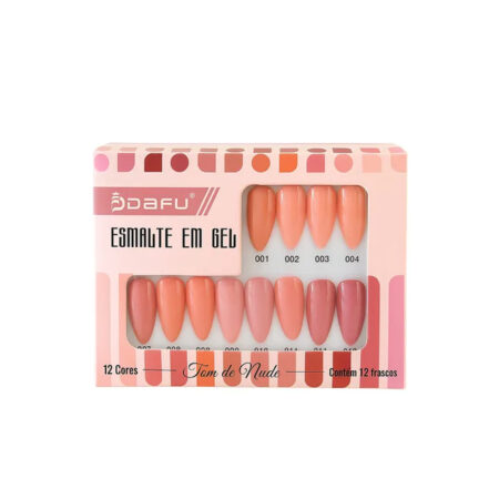 Kit Esmalte em Gel Dafu Tons de Nude 12 unidades
