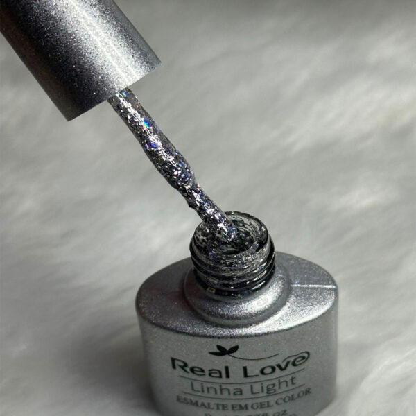Esmalte em Gel Real Love Glitter Prata 004 - Imagem 2