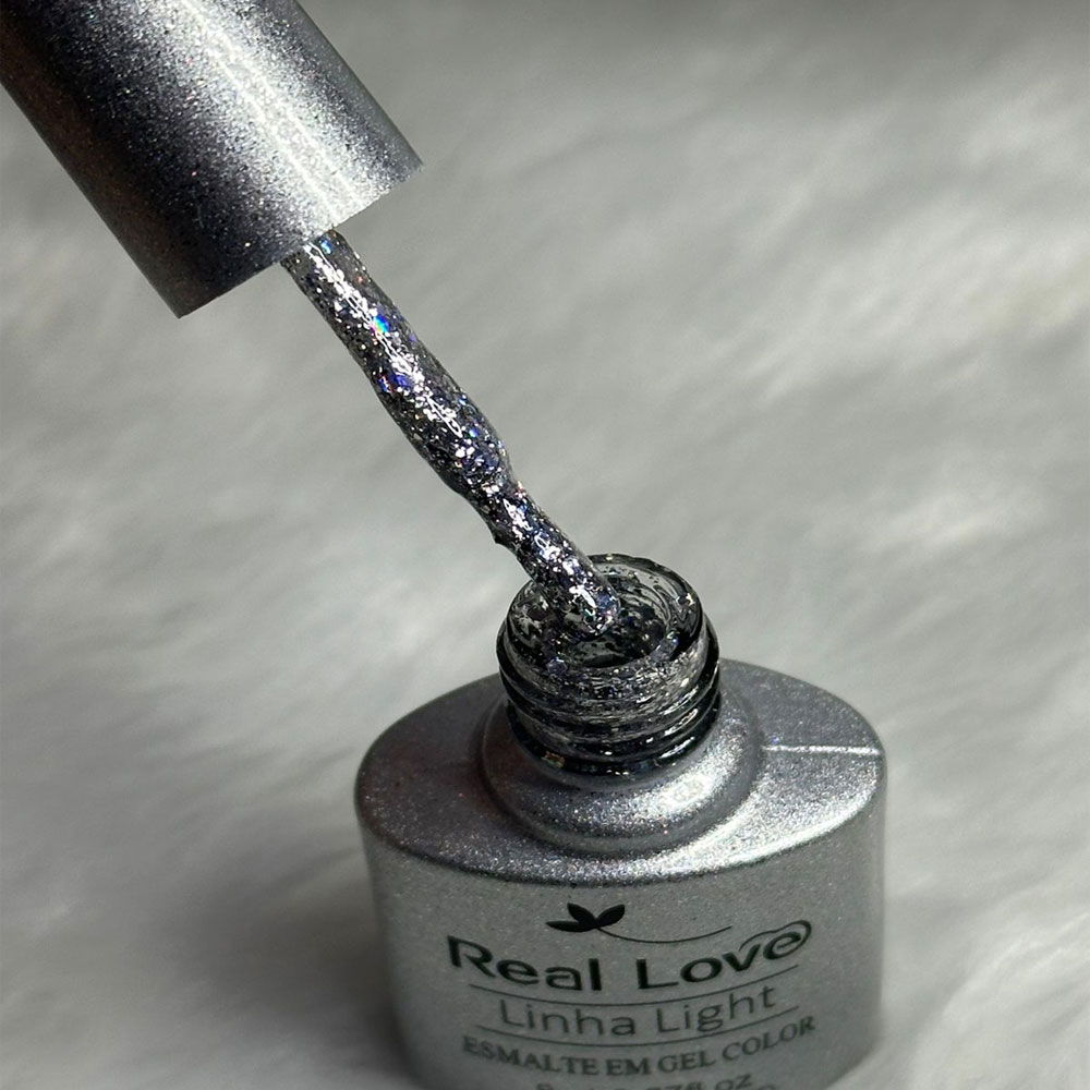 Esmalte em Gel Real Love Glitter Prata 004 - Imagem 2
