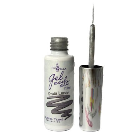 Esmalte em Gel para Desenho Prata Lunar Piu Bella 7,5ml