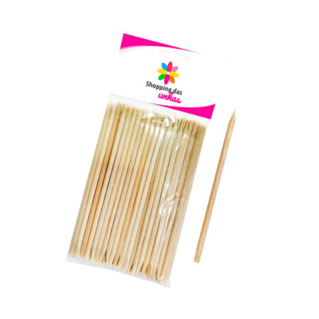 Palito de Laranjeira 1 Ponta 12,5cm 100 unidades Shopping das Unhas