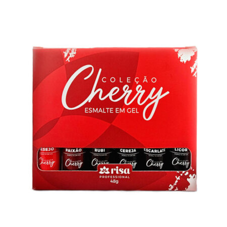 Kit Esmalte em Gel Risa Coleção Cherry 6 unidades