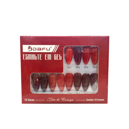 Kit Esmalte em Gel Dafu Tons de Cereja 12 unidades