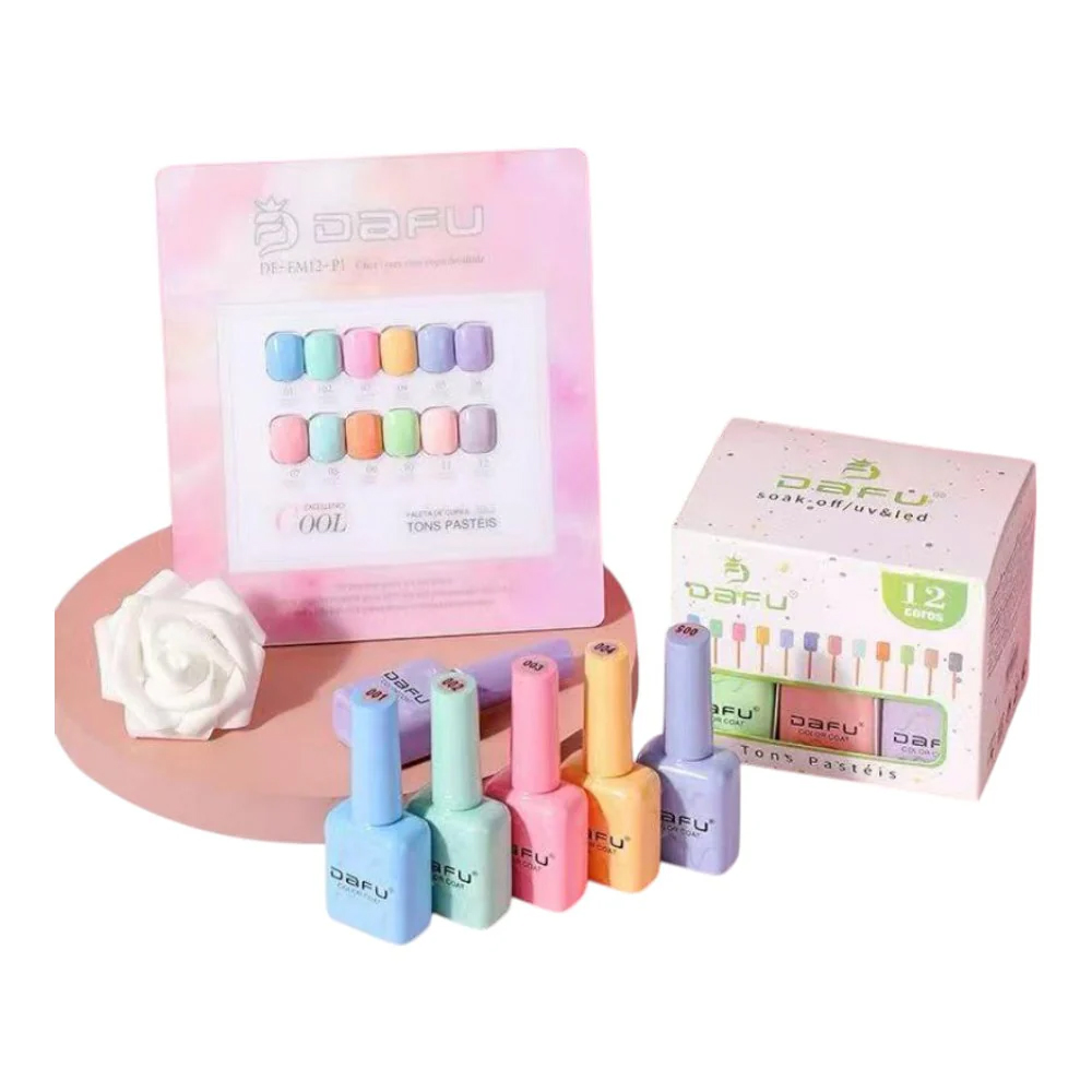 Kit Esmalte em Gel Dafu Tons Pasteis 12 unidades - Imagem 2