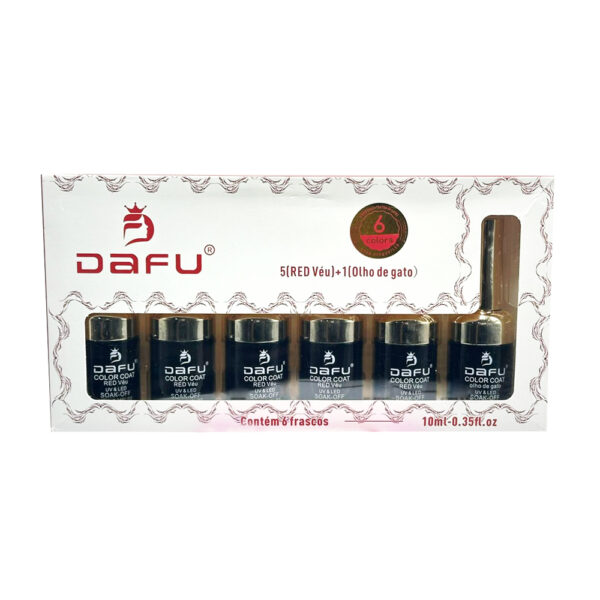 Kit Esmalte em Gel Dafu 5 Red Veu + 1 Olho de Gato