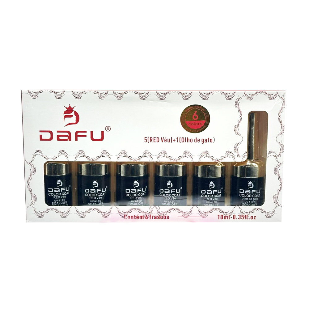 Kit Esmalte em Gel Dafu 5 Red Veu + 1 Olho de Gato