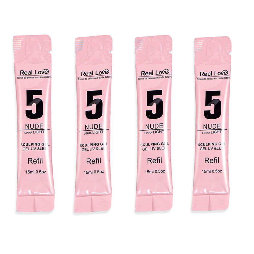 Kit 4 Gel Real Love Nude 5 Refil 15ml #PG3