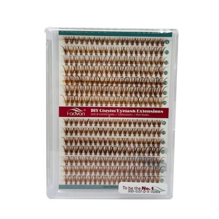 Cílios Tufo Sem Nó Fadvan Castanho  30D- 0.07D 9-16mm Mix