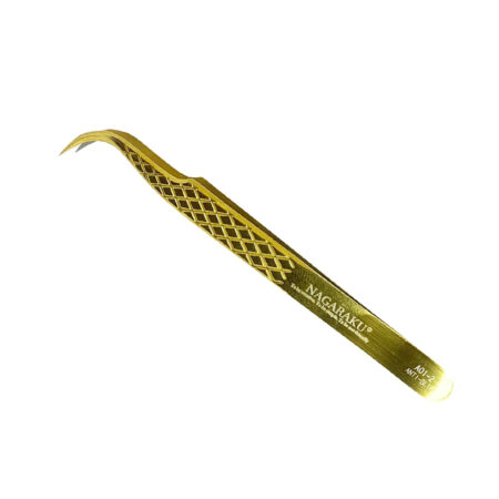 Pinça de Cílios Nagaraku Curvada Dourada A01-2