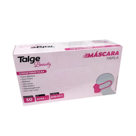 Mascara Tripla Descartavel Talge Beauty Rosa 50 unidades