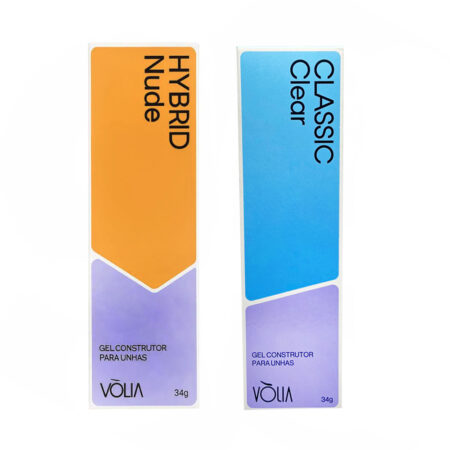 Kit Gel Volia Hybrid Nude 34g Refil + Gel Volia Classic Clear 34g Refil