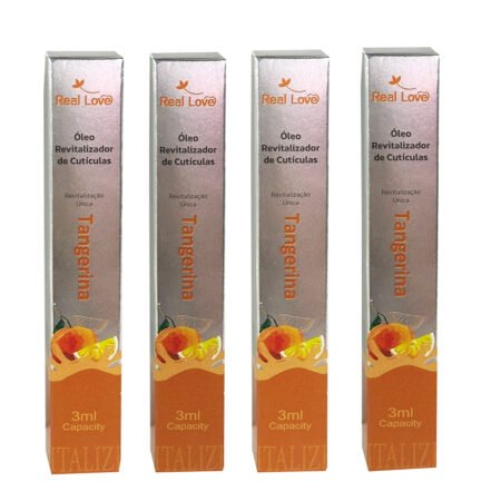 Kit 4 Óleo de Cutícula Caneta Tangerina Real Love 3ml #PG3