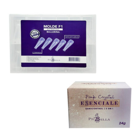 Kit Molde F1 Piu Bella Extra Fino Ballerina  + Gel Piu Bella Essenciale Pink Crystal