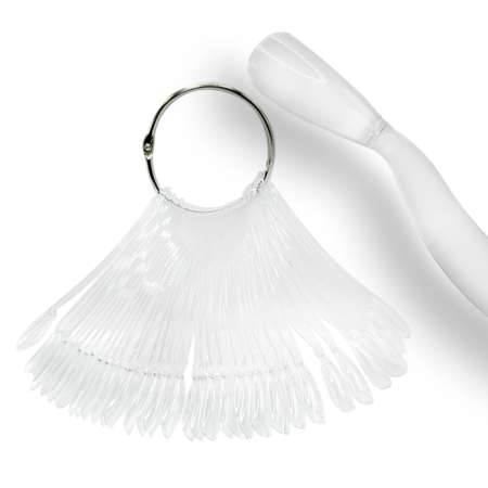 Leque Mostruário de Esmalte Curvado Bailarina Transparente 50 unidades