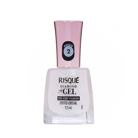 Esmalte Risque Diamond Gel Top Coat Fixador Efeito Cristal 9,5ml