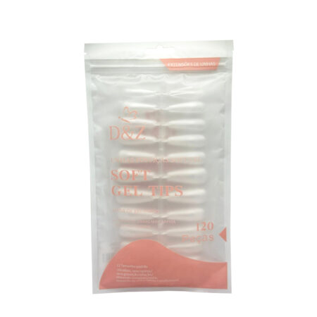 Postiça Soft Gel Bailarina Transparente Base Fosca DZ 120 unidades