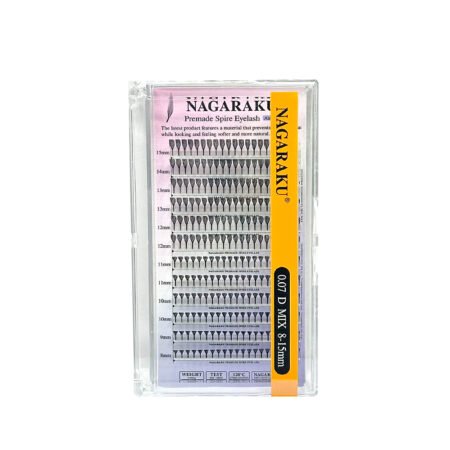 Cilios Nagaraku Premade Spire 0.07D 8-15mm Mix