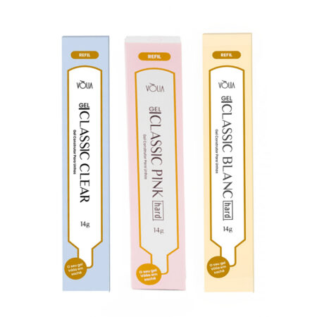 Kit 3 Gel Volia Classic Clear + Classic Pink Hard + Classic Blanc Hard