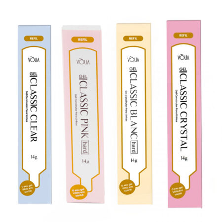 Kit 4 Gel Volia Classic Clear + Classic Pink Hard + Classic Blanc Hard + Classic Crystal