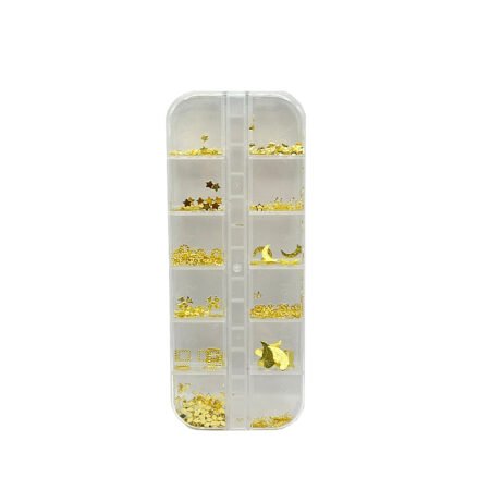 Kit Decoração de Unhas Golden 12 unidades