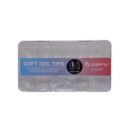 Postiça Soft Gel Almond Transparente  Dafu 140 unidades