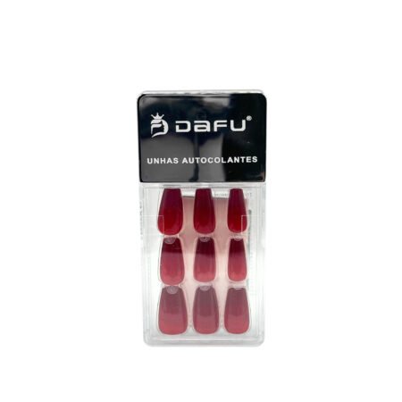 Unha Postiça Bailarina Vermelho Dafu 24 unidades