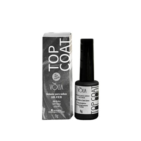 Top Coat Volia Silver Glitter Prata 9g