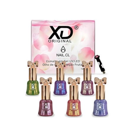 Kit Esmalte em Gel Coleção Frutas Olho de Gato XD 12 unidades