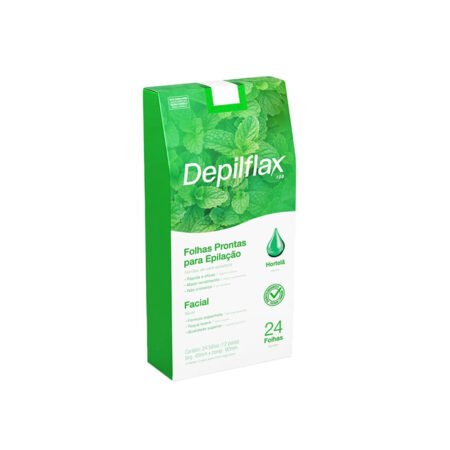 Folhas Prontas Facial Hortelã Depilflax 24 unidades
