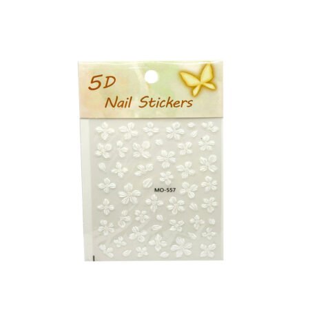Adesivo 5D Nail Stickers Branco Mo-557