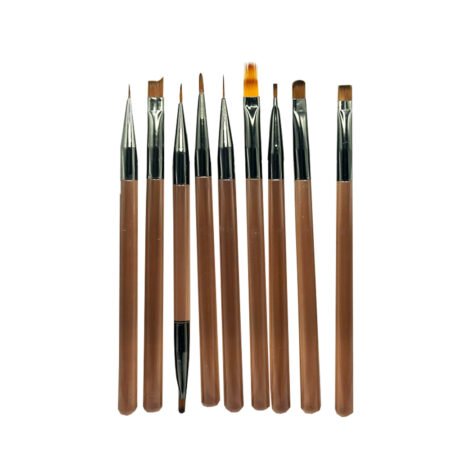 Kit Pincel Marrom 9 unidades