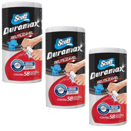 Kit 3 Pano Reutilizável Duramax Scott 58 unidades Branco