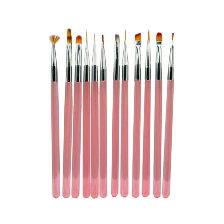 Kit Pinceis Rosa 12 unidades