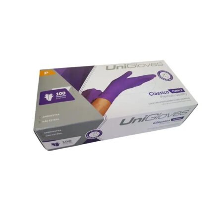 Luva UniGloves Roxo Com Pó Tamanho P