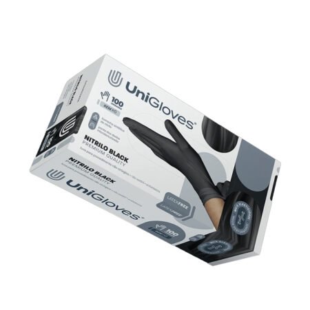 Luva UniGloves Preta Sem Pó Tamanho P