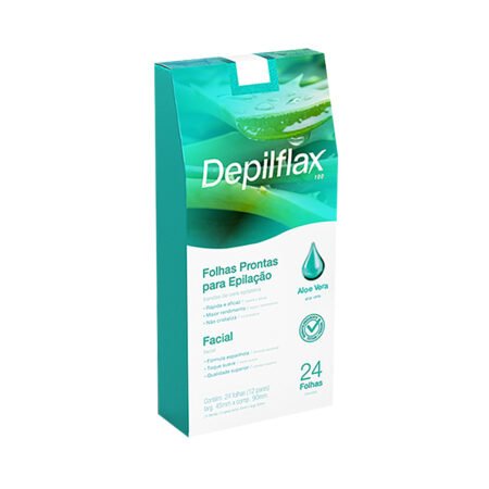 Folhas Prontas Facial Aloe Vera Depilflax 24 unidades