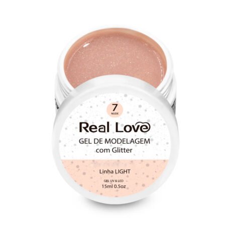 Gel Real Love Nude 7 com Glitter 15ml