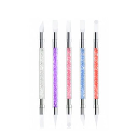 Kit Caneta Pega Strass Glitter Colorido 5 unidades