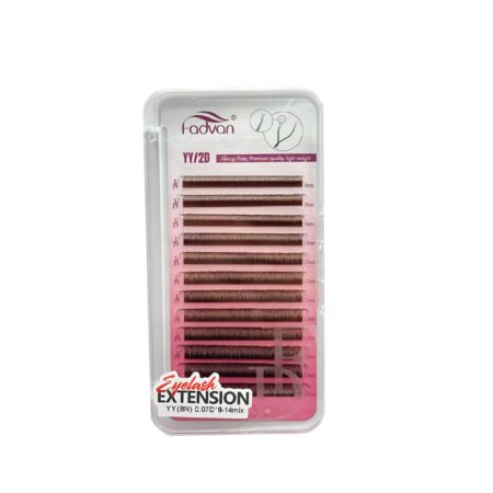Cílios Fadvan Lashes YY Marrom 2D 0.07D 8-14mm Mix