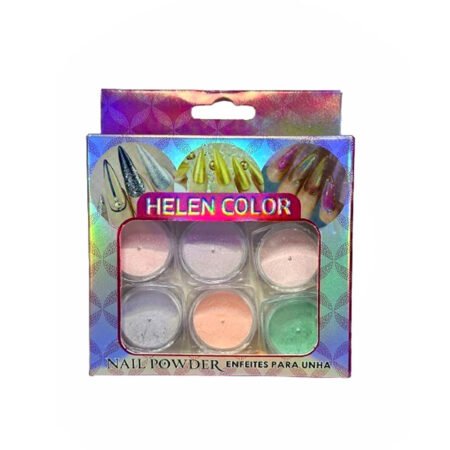 Pó Cromado Asa de Borboleta Helen Color 6 unidades