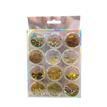 Decoração de Unhas Dafu Dourado 12 unidades