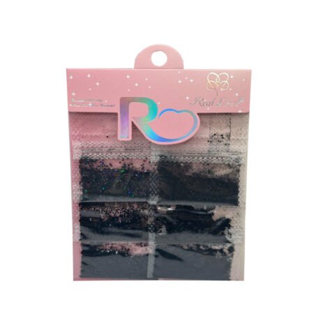 Glitter Real Love Cartela Preto 6 unidades
