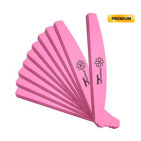 Kit 10 Lixas Polidora Rosa Premium Shopping das Unhas