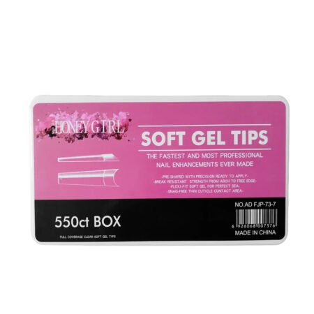 Tips Soft Gel Bailarina Base Fosca Longa HoneyGirl 550 unidades