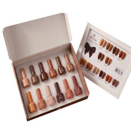 Kit Esmalte em Gel Bella Rosa Wonder Brown 12 unidades