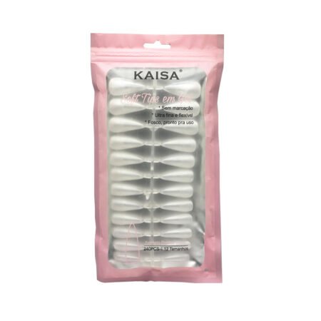 Soft Tips em Gel Stileto Transparente Base Fosca Kaisa 240 unidades