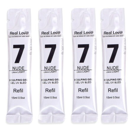 Kit 4 Gel Real Love Nude 7 Refil 15ml #PG3