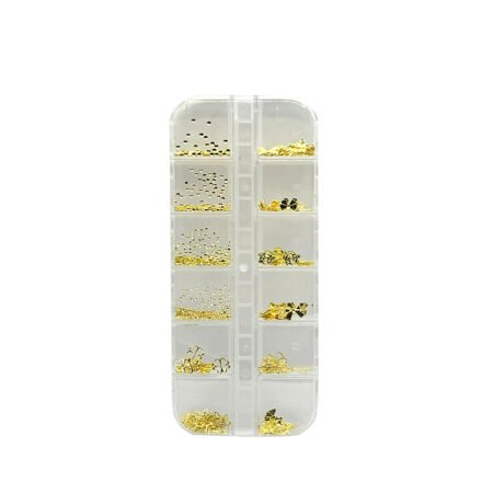 Estojo Nail Art Dourado 12 unidades